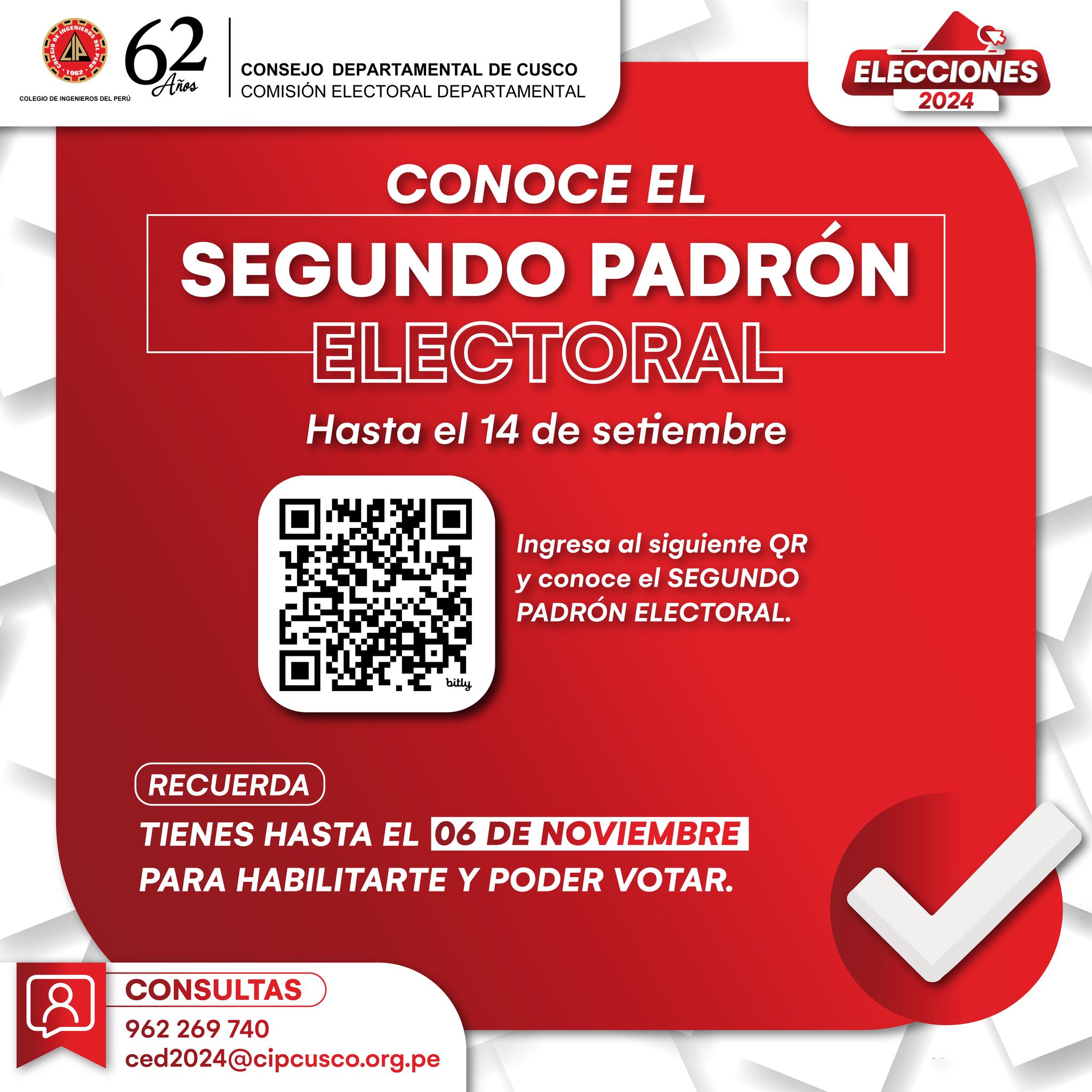 Padrones Electorales Departamentales Cusco 2024