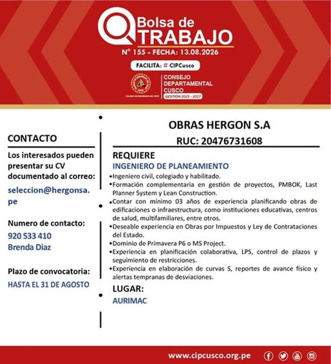 Bolsa de Trabajo N° 155